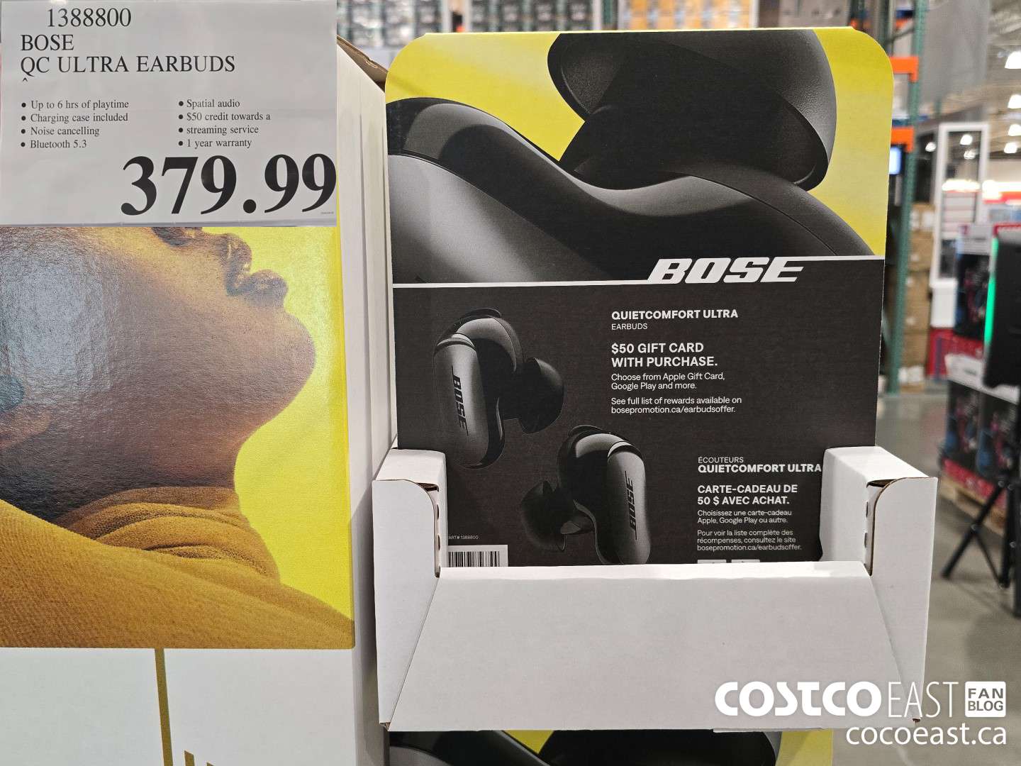 1388800 BOSE QC ULTRA EARBUDS $379.99