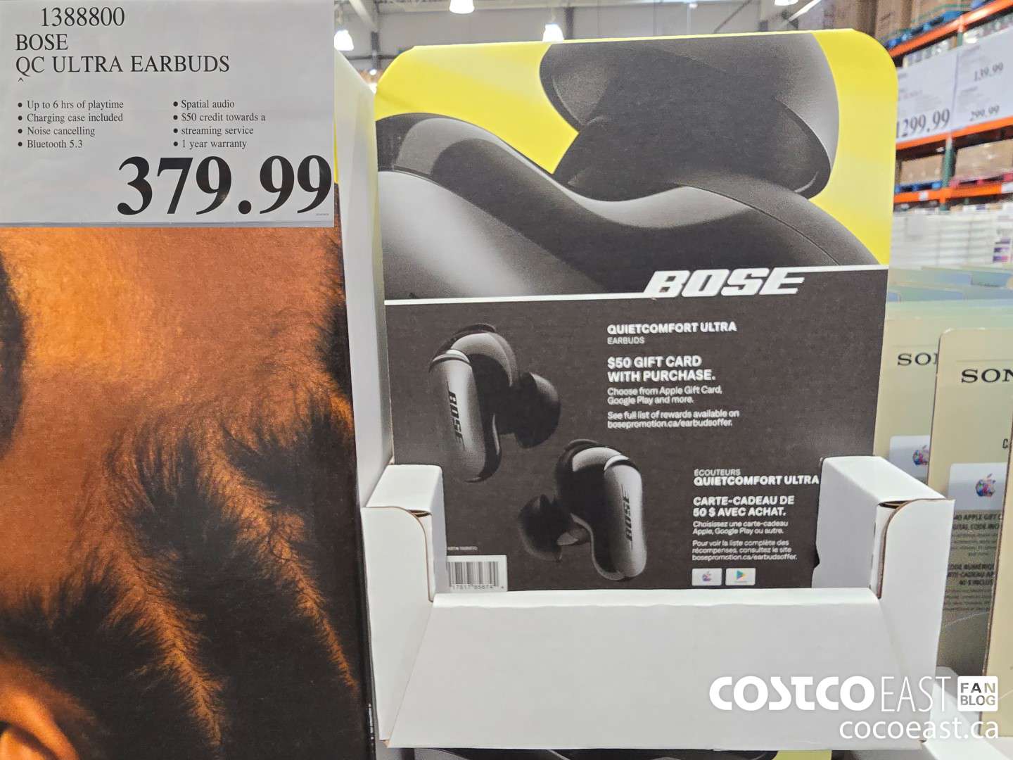 1388800 BOSE QC ULTRA EARBUDS $379.99