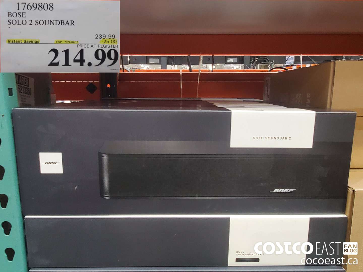 1769808 BOSE SOLO 2 SOUNDBAR ($25.00 INSTANT SAVINGS EXPIRES ON 2024-09-12) $214.99