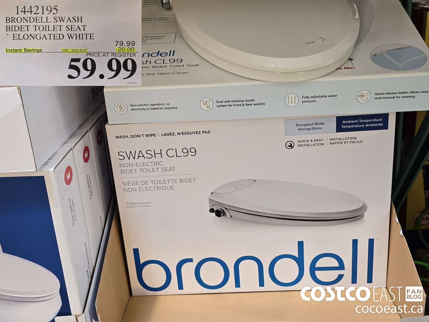 1442195 BRONDELL SWASH BIDET TOILET SEAT ELONGATED WHITE ($20.00 INSTANT SAVINGS EXPIRES ON 2024-10-27) $59.99