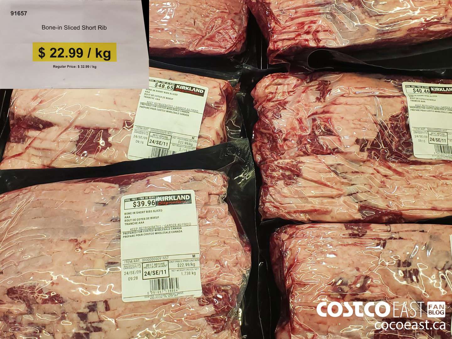 91657 Bone-in Sliced Short Rib $ 22.99 | kg ($10.00 INSTANT SAVINGS)
