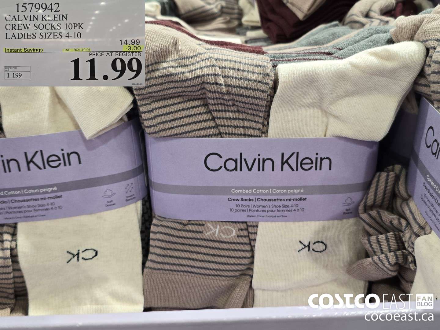 1579942 CALVIN KLEIN CREW SOCK 10PK LADIES SIZES 4-10 ($3.00 INSTANT SAVINGS EXPIRES ON 2024-10-06) $11.99