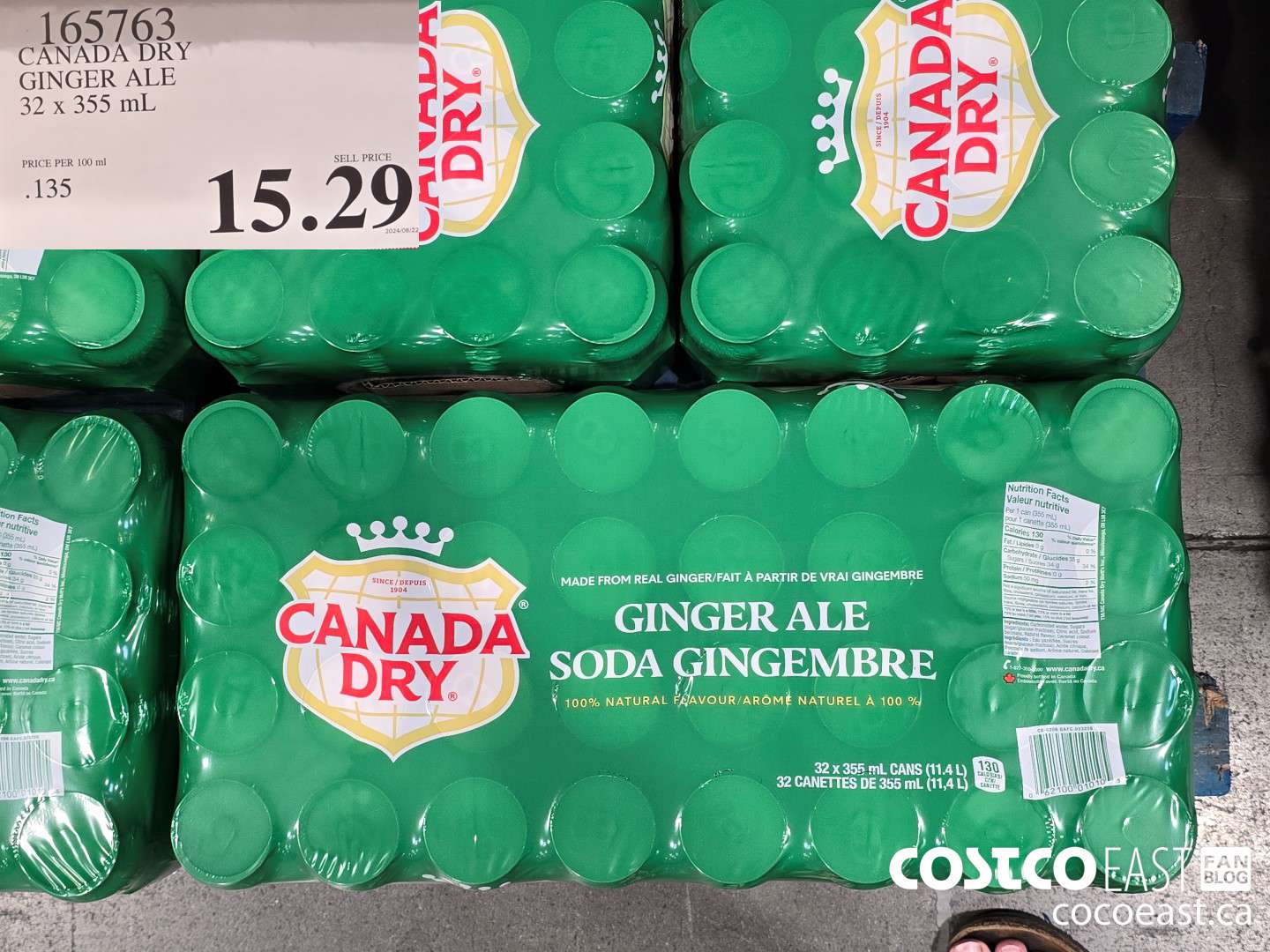 165763 CANADA DRY GINGER ALE 32 X 355 ML $15.29