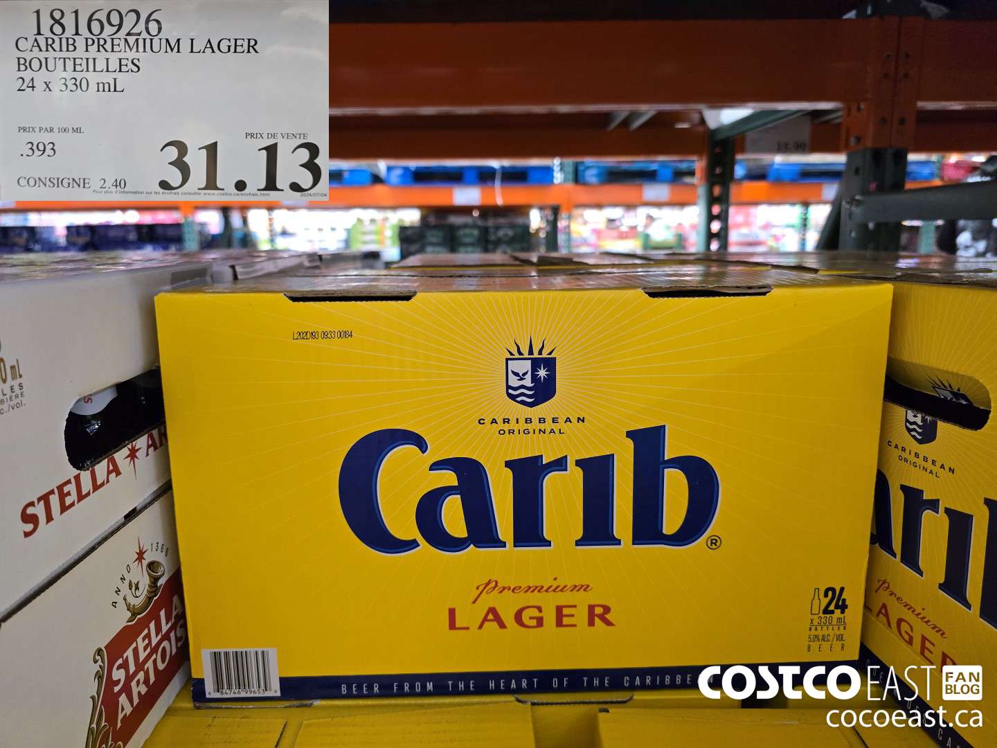 1816926 CARIB PREMIUM LAGER BOUTEILLES 24 x 330 mL $31.13