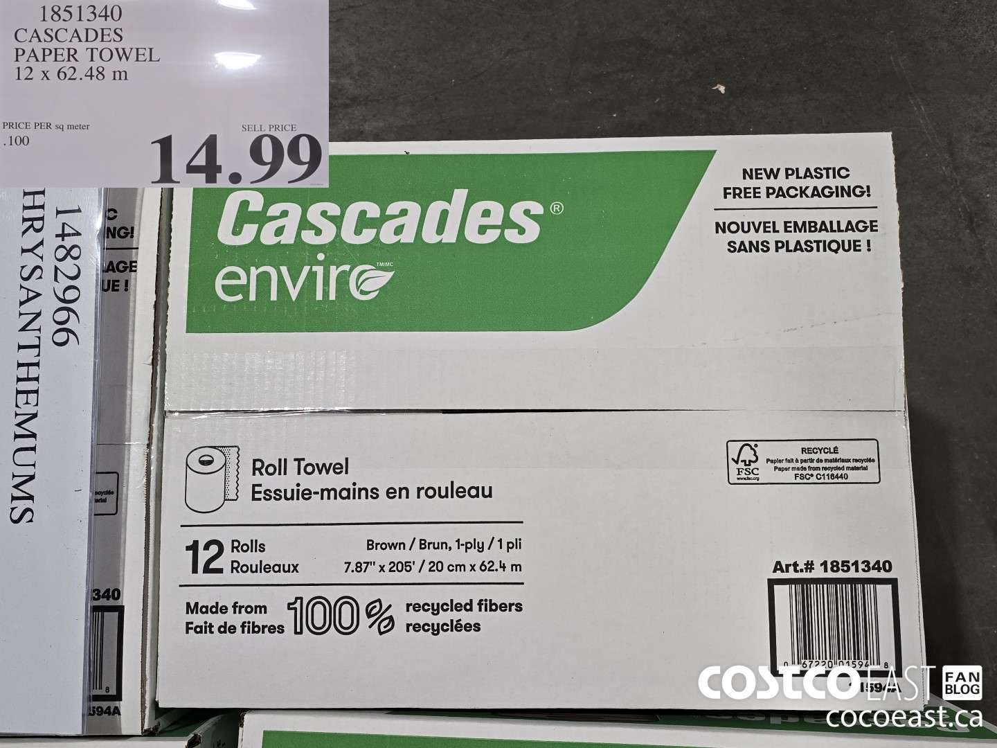 1851340 CASCADES PAPER TOWEL 12 x 62.48 m $14.99