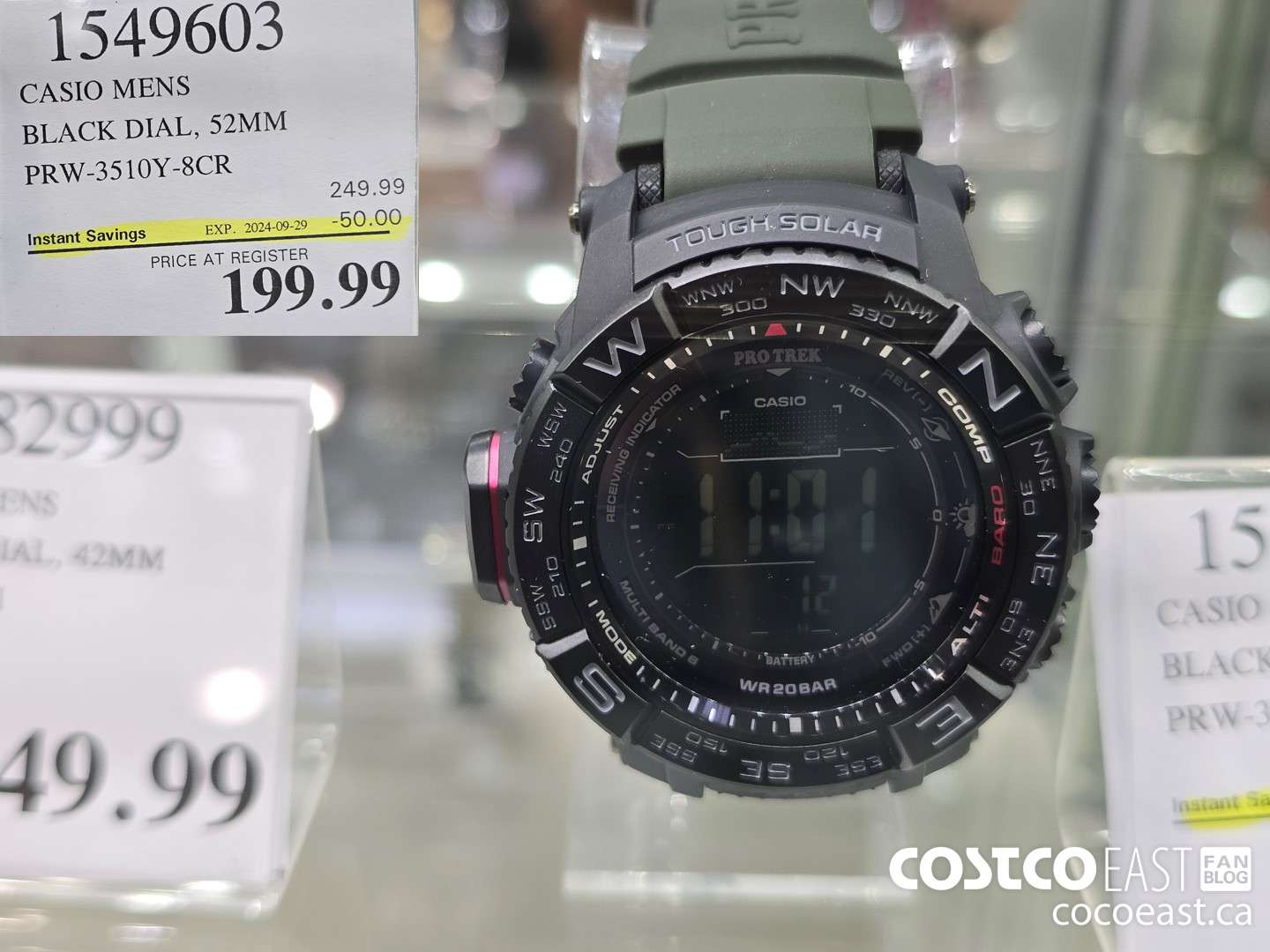 1549603 CASIO MENS BLACK DIAL, 52MM PRW-3510Y-8CR ($50.00 INSTANT SAVINGS EXPIRES ON 2024-09-29) $199.99