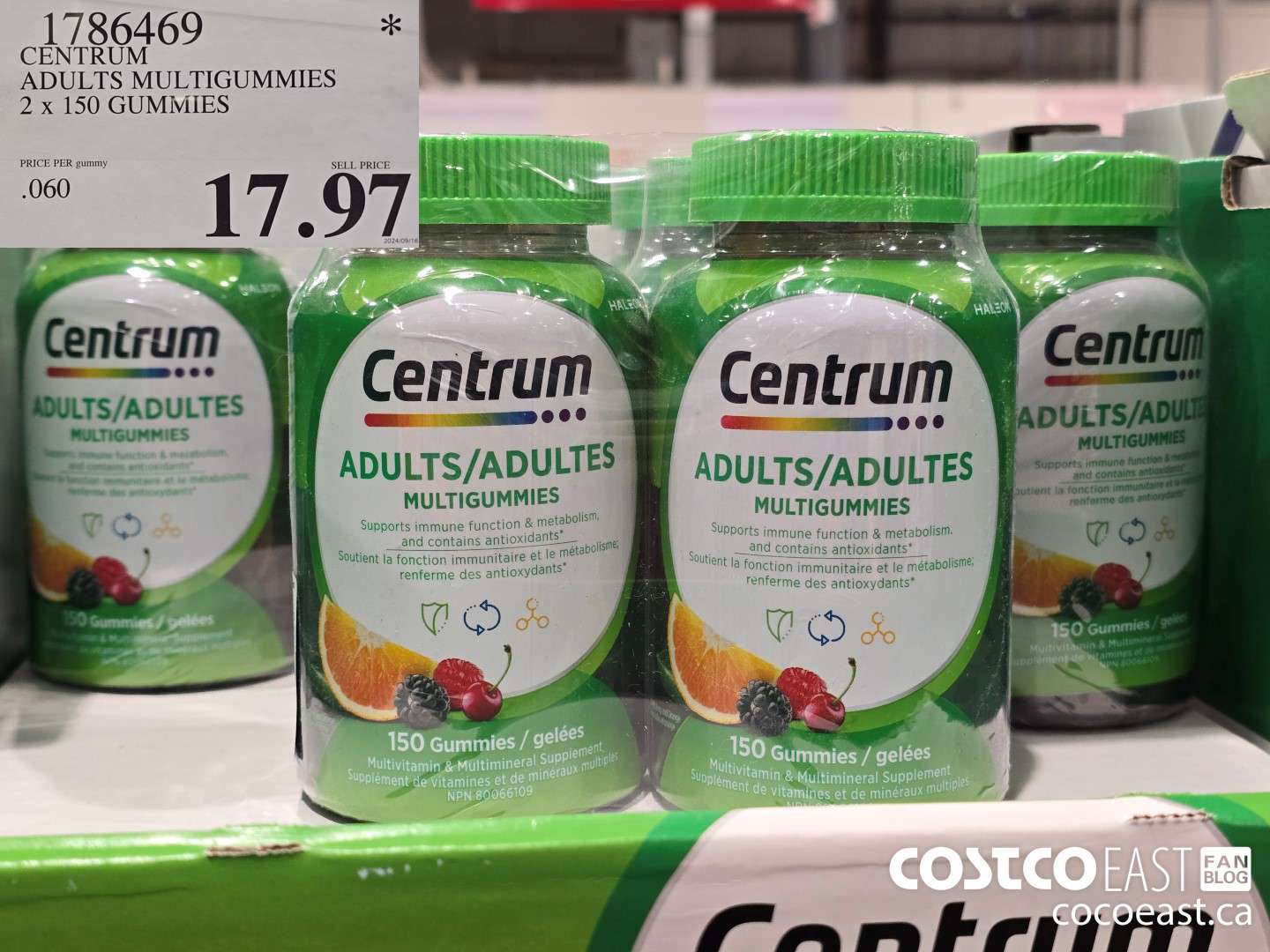 1786469 CENTRUM ADULTS MULTIGUMMIES 2 x 150 GUMMIES $17.97