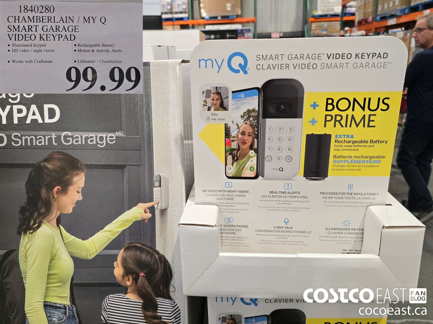 1840280 CHAMBERLAIN / MY Q SMART GARAGE VIDEO KEYPAD $99.99