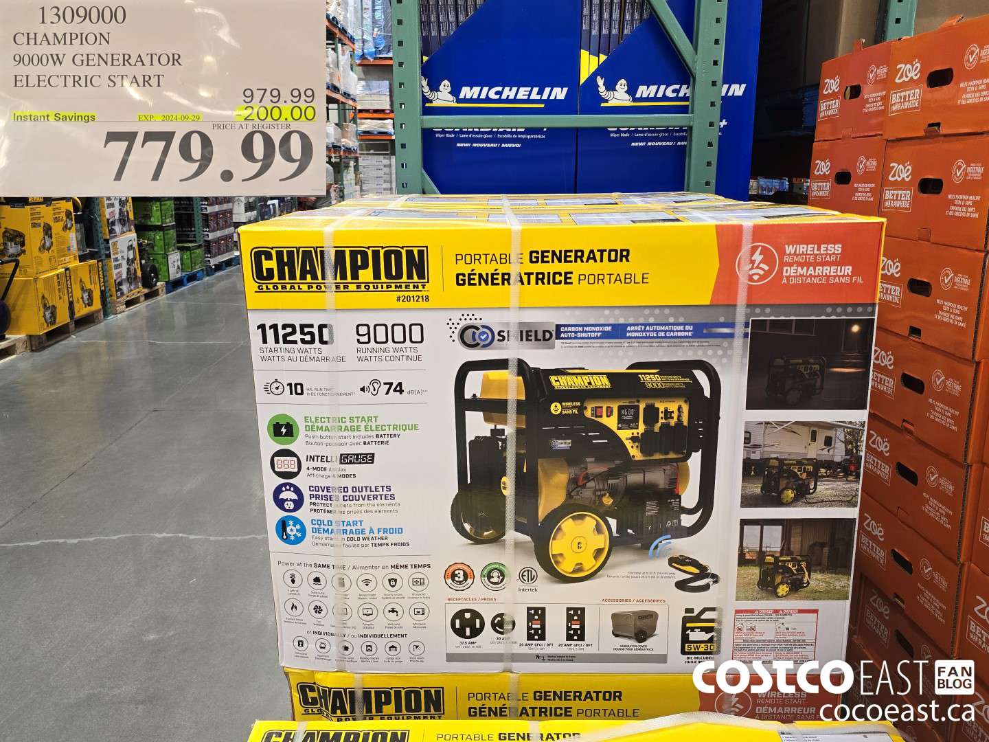 1309000 CHAMPION 9000W GENERATOR ELECTRIC START ($200.00 INSTANT SAVINGS EXPIRES ON 2024-09-29) $779.99