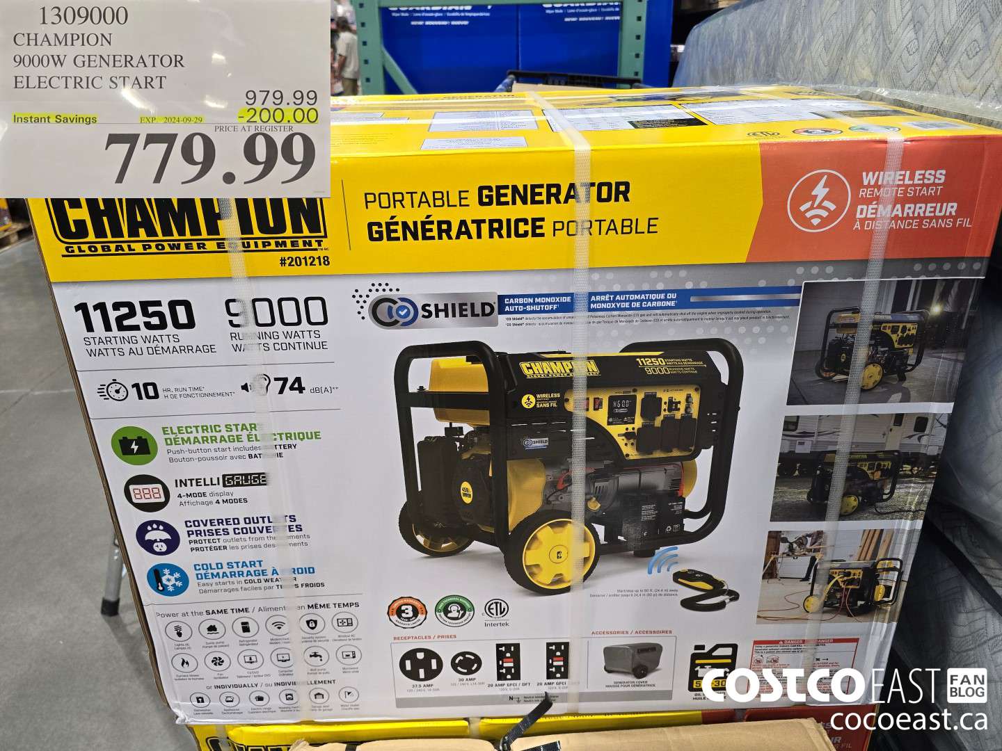 1309000 CHAMPION 9000W GENERATOR ELECTRIC START ($200.00 INSTANT SAVINGS EXPIRES ON 2024-09-29) $779.99