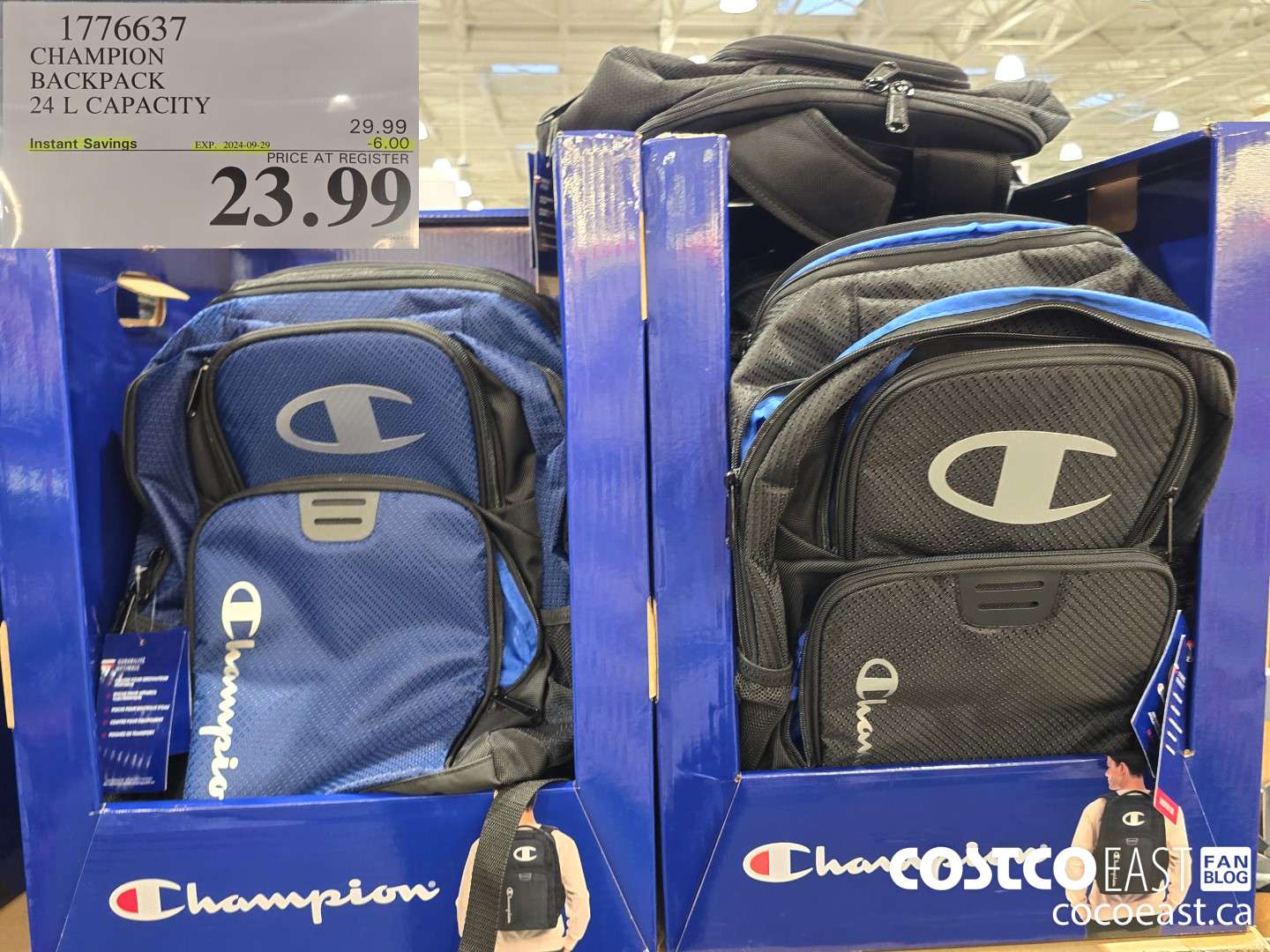 1776637 CHAMPION BACKPACK 24 L CAPACITY ($6.00 INSTANT SAVINGS EXPIRES ON 2024-09-29) $23.99