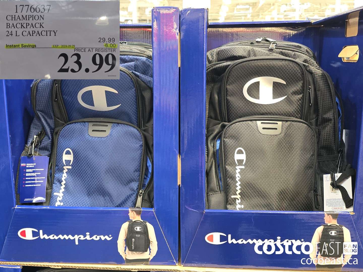 1776637 CHAMPION BACKPACK 24 L CAPACITY ($6.00 INSTANT SAVINGS EXPIRES ON 2024-09-29) $23.99