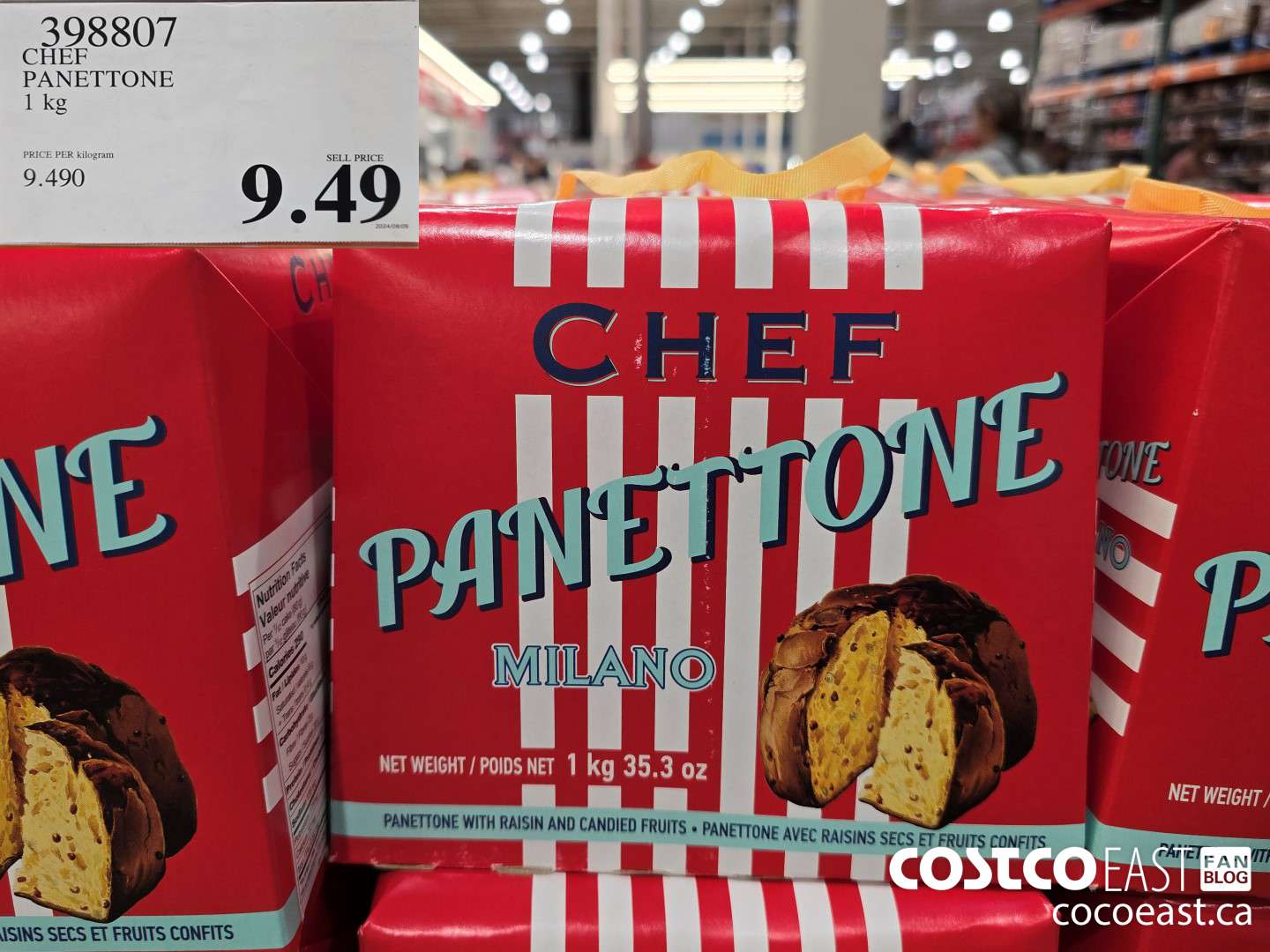 398807 CHEF PANETTONE 1 KG $9.49
