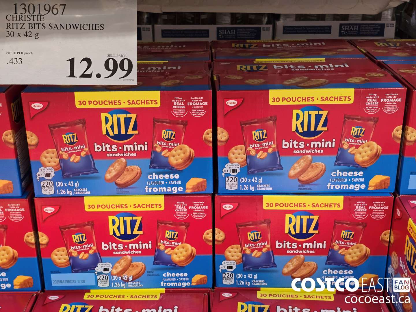 1301967 CHRISTIE RITZ BITS SANDWICHES 30 x 42 g $12.99