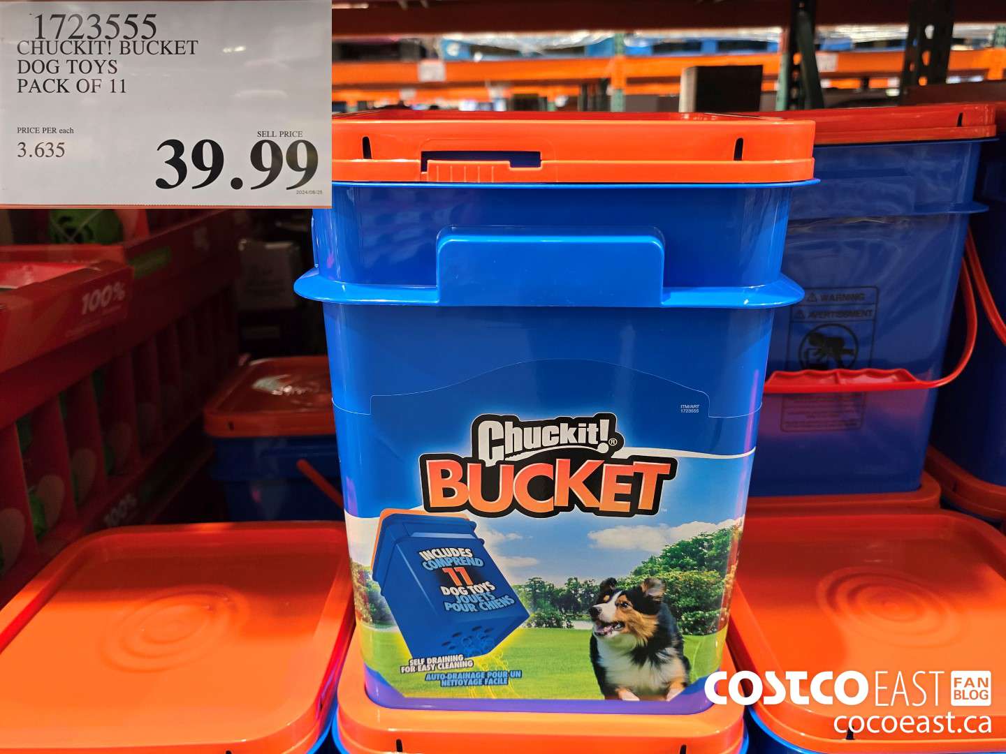1723555 CHUCKIT! BUCKET DOG TOYS PACK OF 11 $39.99