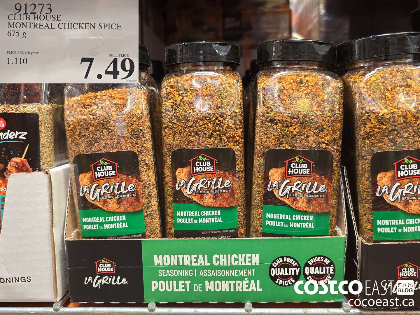 91273 CLUB HOUSE MONTREAL CHICKEN SPICE 675 G $7.49