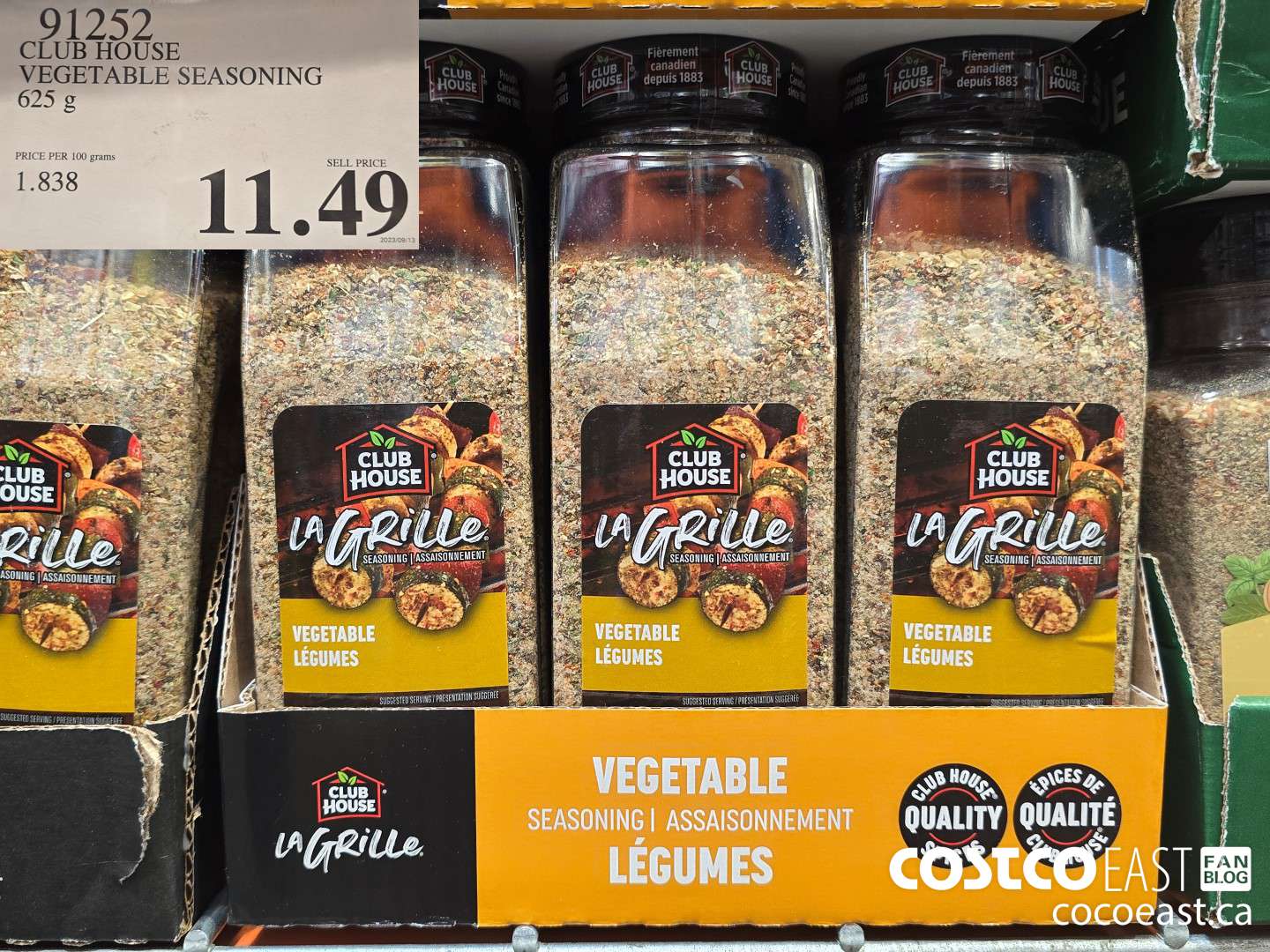 91252 CLUB HOUSE VEGETABLE SEASONING 625 g $11.49