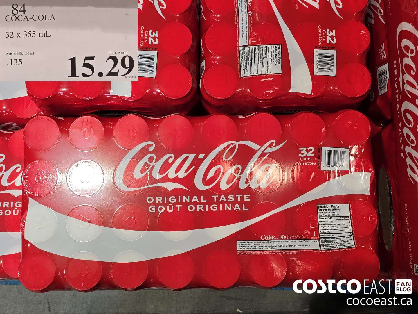 84 COCA-COLA 32 X 355 ML $15.29