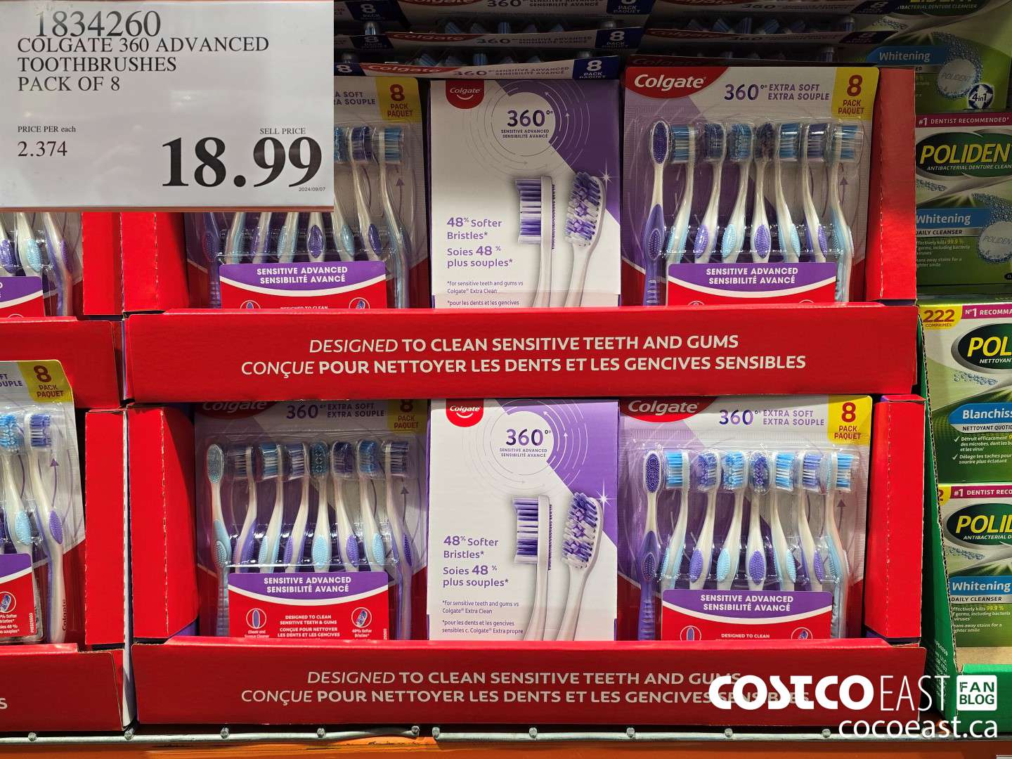 1834260 COLGATE 360 ADVANCED TOOTHBRUSHES PACK OF 8 $18.99