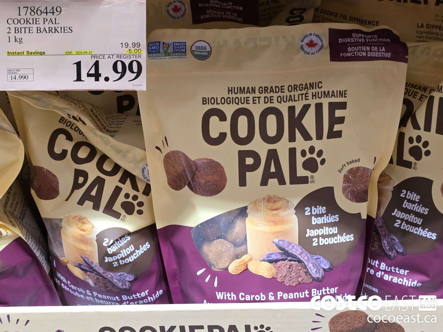 1786449 COOKIE PAL 2 BITE BARKIES 1 kg ($5.00 INSTANT SAVINGS EXPIRES ON 2024-09-15) $14.99