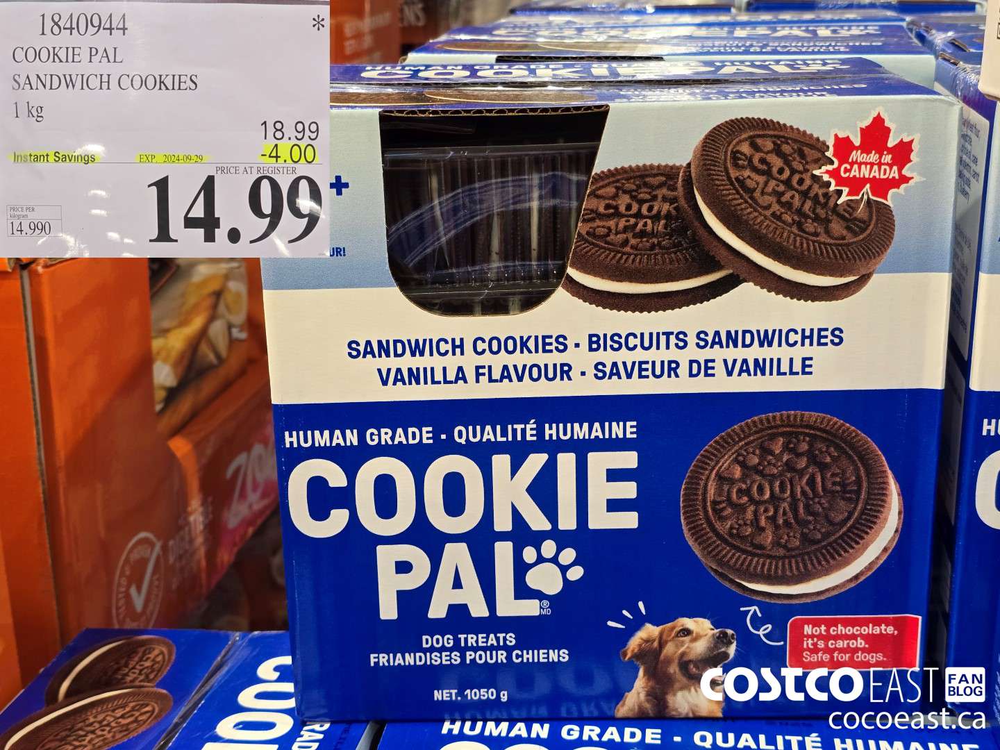 1840944 COOKIE PAL SANDWICH COOKIES 1 kg ($4.00 INSTANT SAVINGS EXPIRES ON 2024-09-29) $14.99