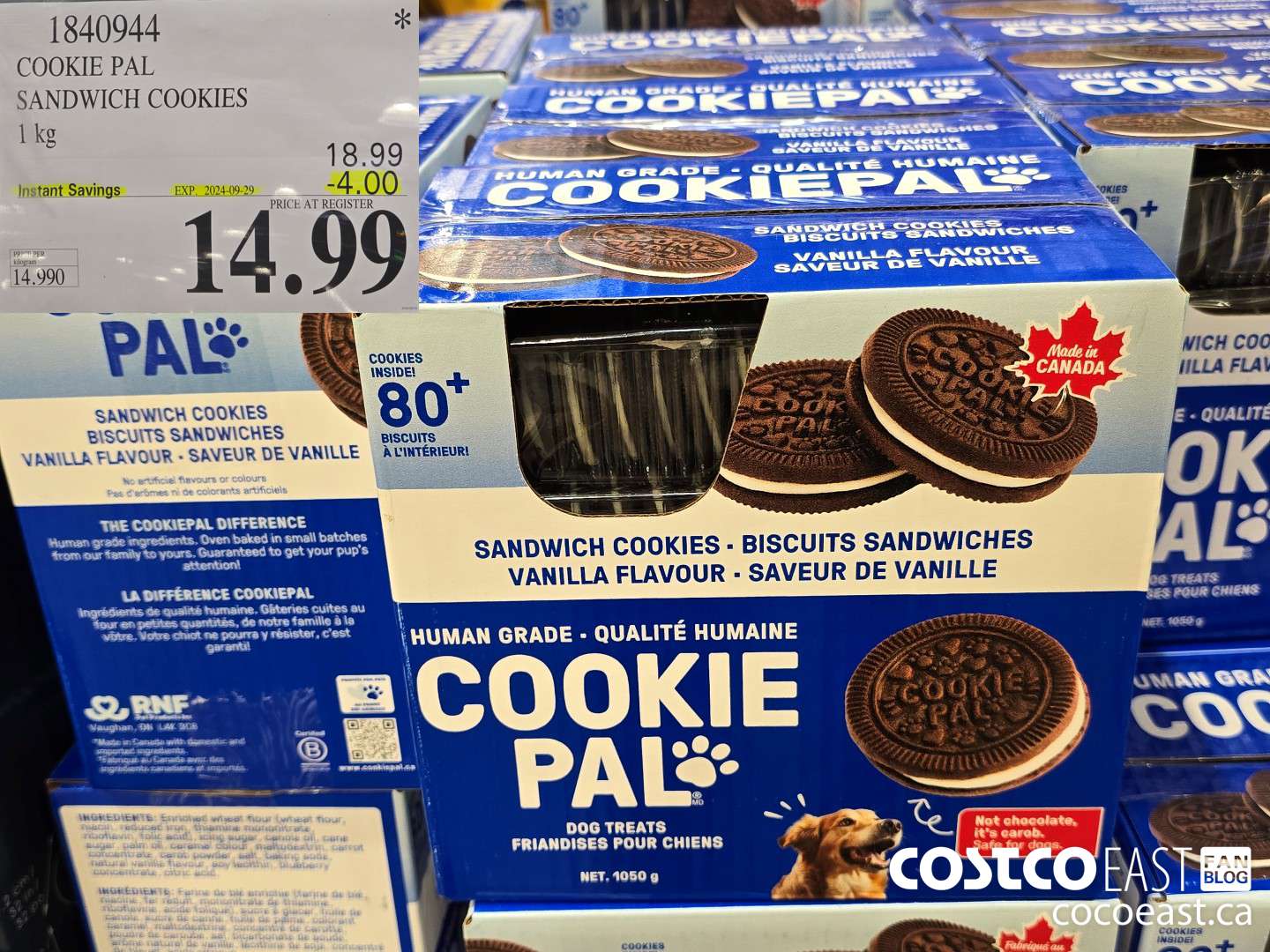 1840944 COOKIE PAL SANDWICH COOKIES 1 kg ($4.00 INSTANT SAVINGS EXPIRES ON 2024-09-29) $14.99