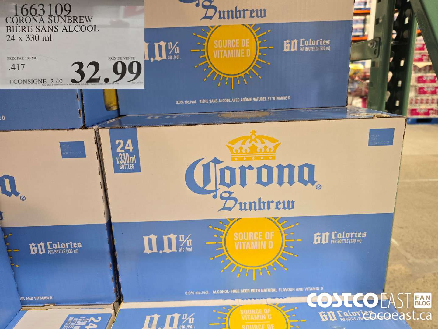 1663109 CORONA SUNBREW BIERE SANS ALCOOL 24 X 330ML $32.99