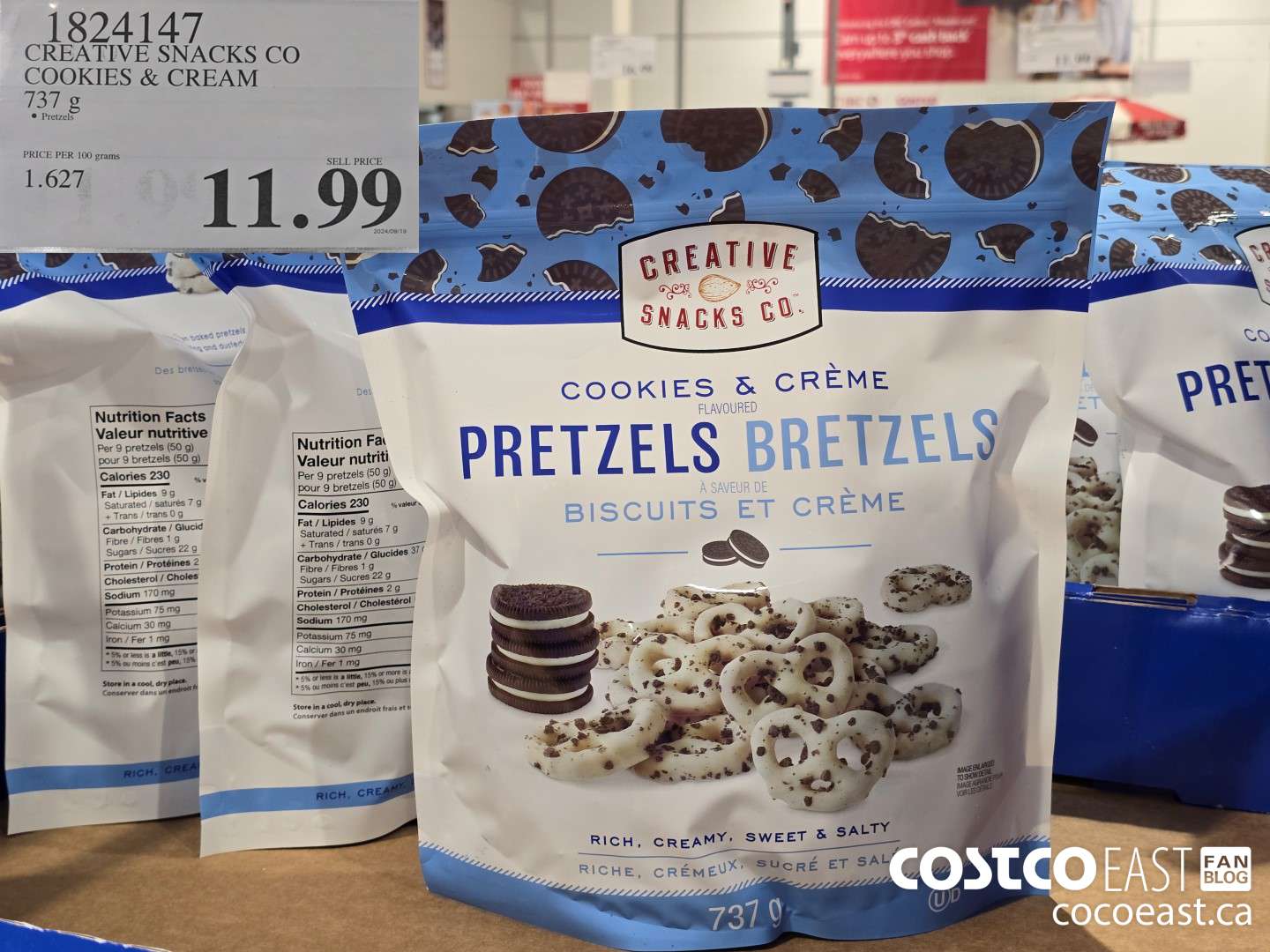 1824147 CREATIVE SNACKS CO COOKIES & CREAM 737 G $11.99