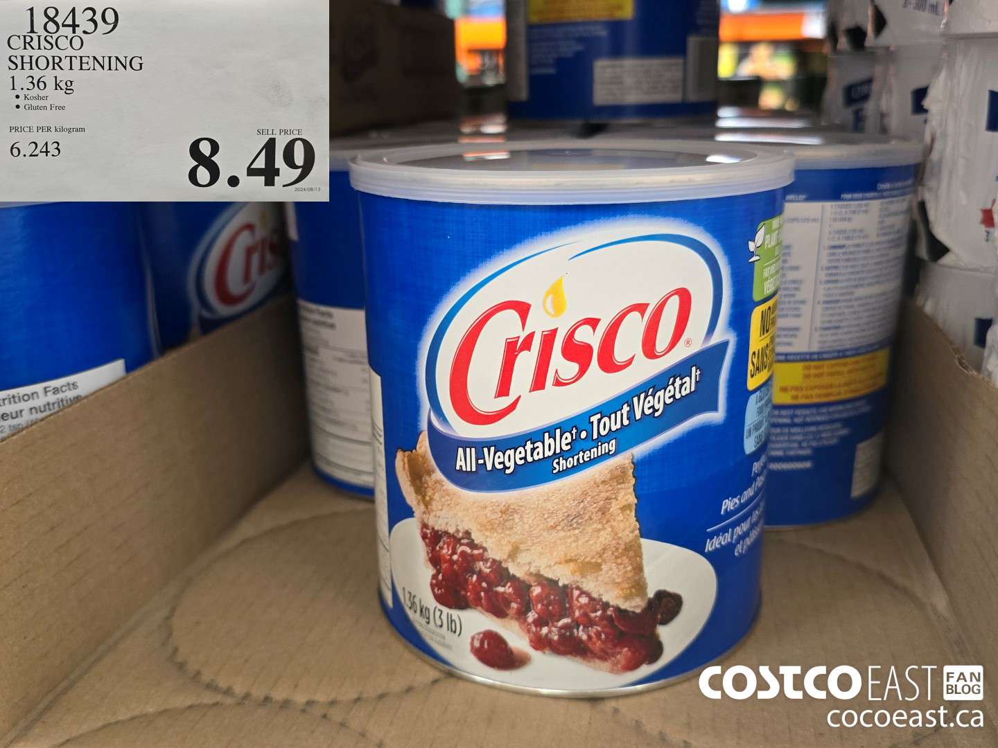 18439 CRISCO SHORTENING 1.36 kg $8.49