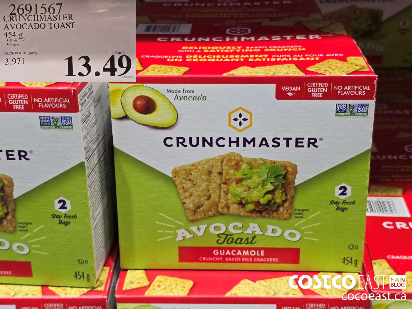 2691567 CRUNCHMASTER AVOCADO TOAST 454 G $13.49