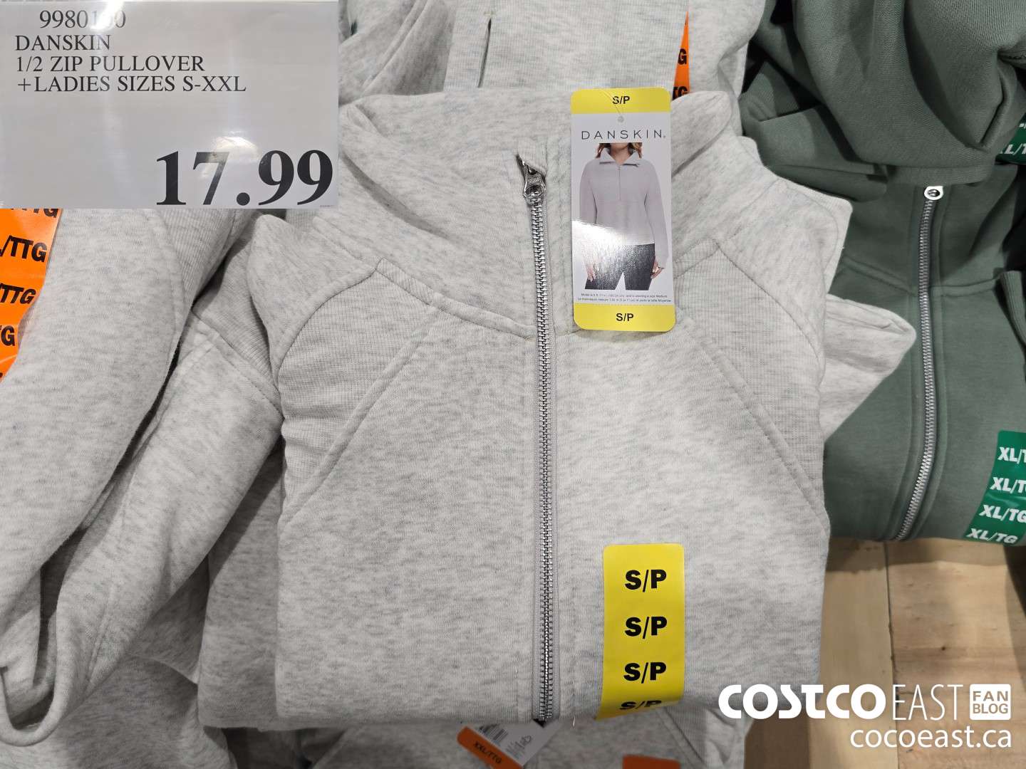 9980100 DANSKIN 1/2 ZIP PULLOVER +LADIES SIZES S-XXL $17.99