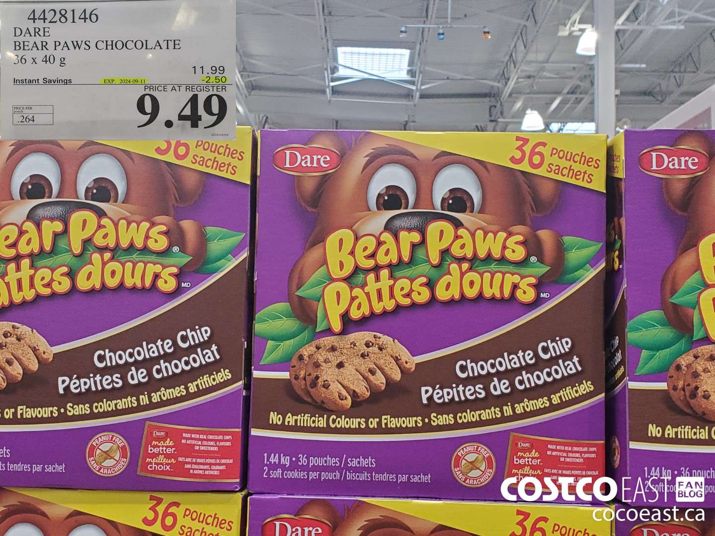 4428146 DARE BEAR PAWS CHOCOLATE 36 x 40 g ($2.50 INSTANT SAVINGS EXPIRES ON 2024-09-11) $8.99