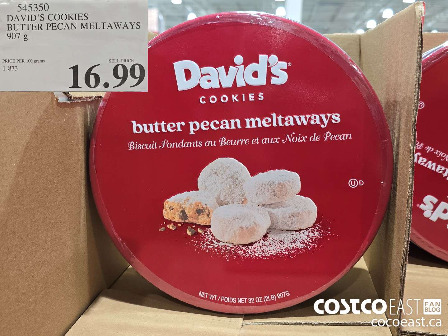 545350 DAVID'S BUTTER PECAN MELTAWAYS 907 g $16.99