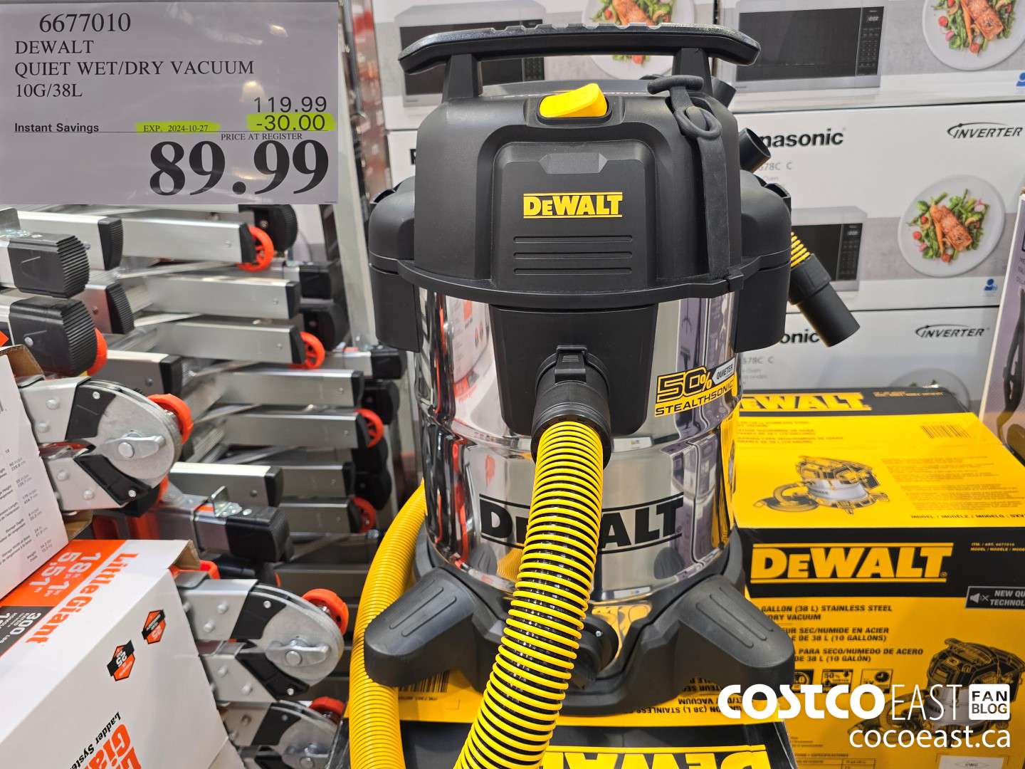 6677010 DEWALT QUIET WET/DRY VACUUM 10G/38L ($30.00 INSTANT SAVINGS EXPIRES ON 2024-10-27) $89.99