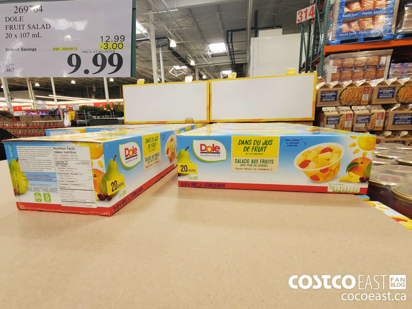 269764 DOLE FRUIT SALAD 20 x 107 mL ($3.00 INSTANT SAVINGS EXPIRES ON 2024-09-15) $9.99