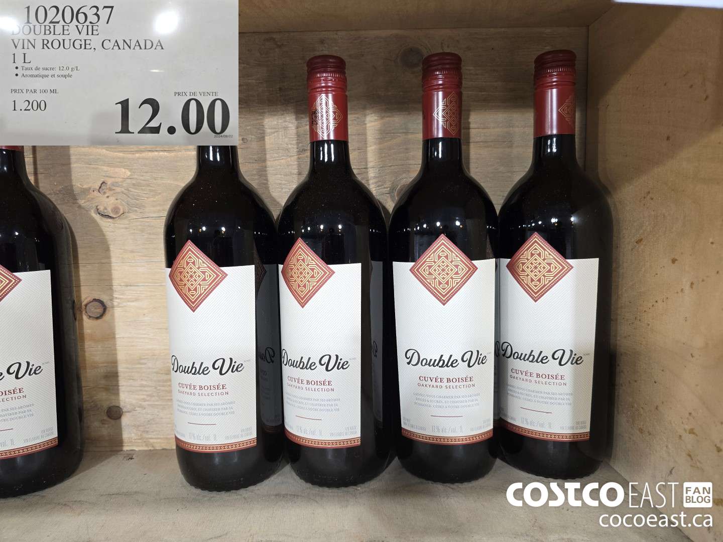 1020637 DOUBLE VIE VIN ROUGE, CANADA 1L $12.00