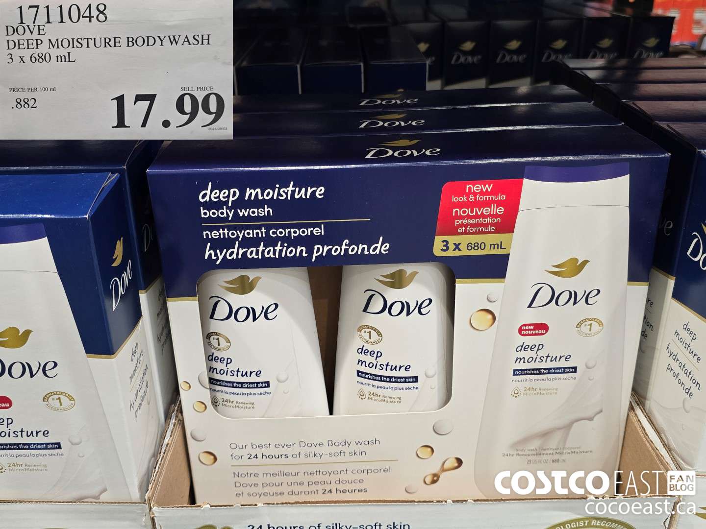1711048 DOVE DEEP MOISTURE BODYWASH 3 x 680 mL $17.99