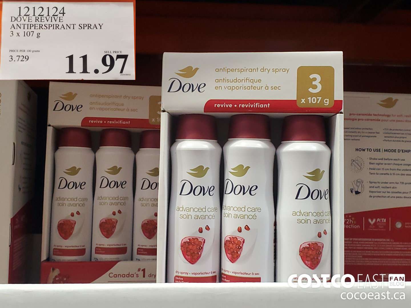 1212124 DOVE REVIVE ANTIPERSPIRANT SPRAY 3x107g $11.97