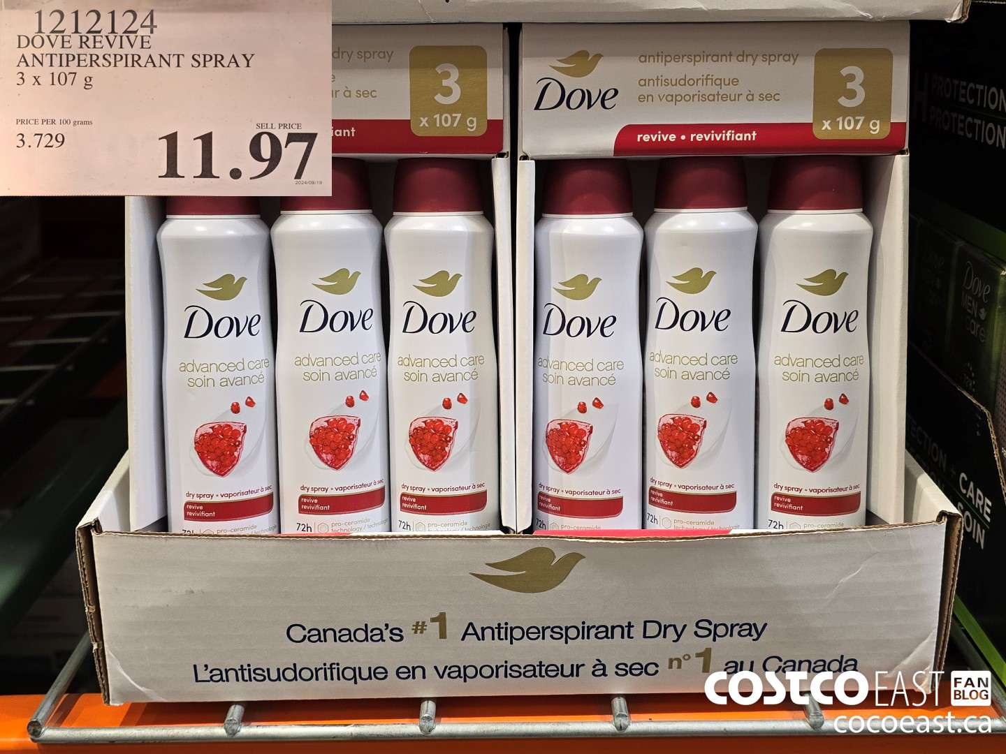 1212124 DOVE REVIVE ANTIPERSPIRANT SPRAY 3x107g $11.97