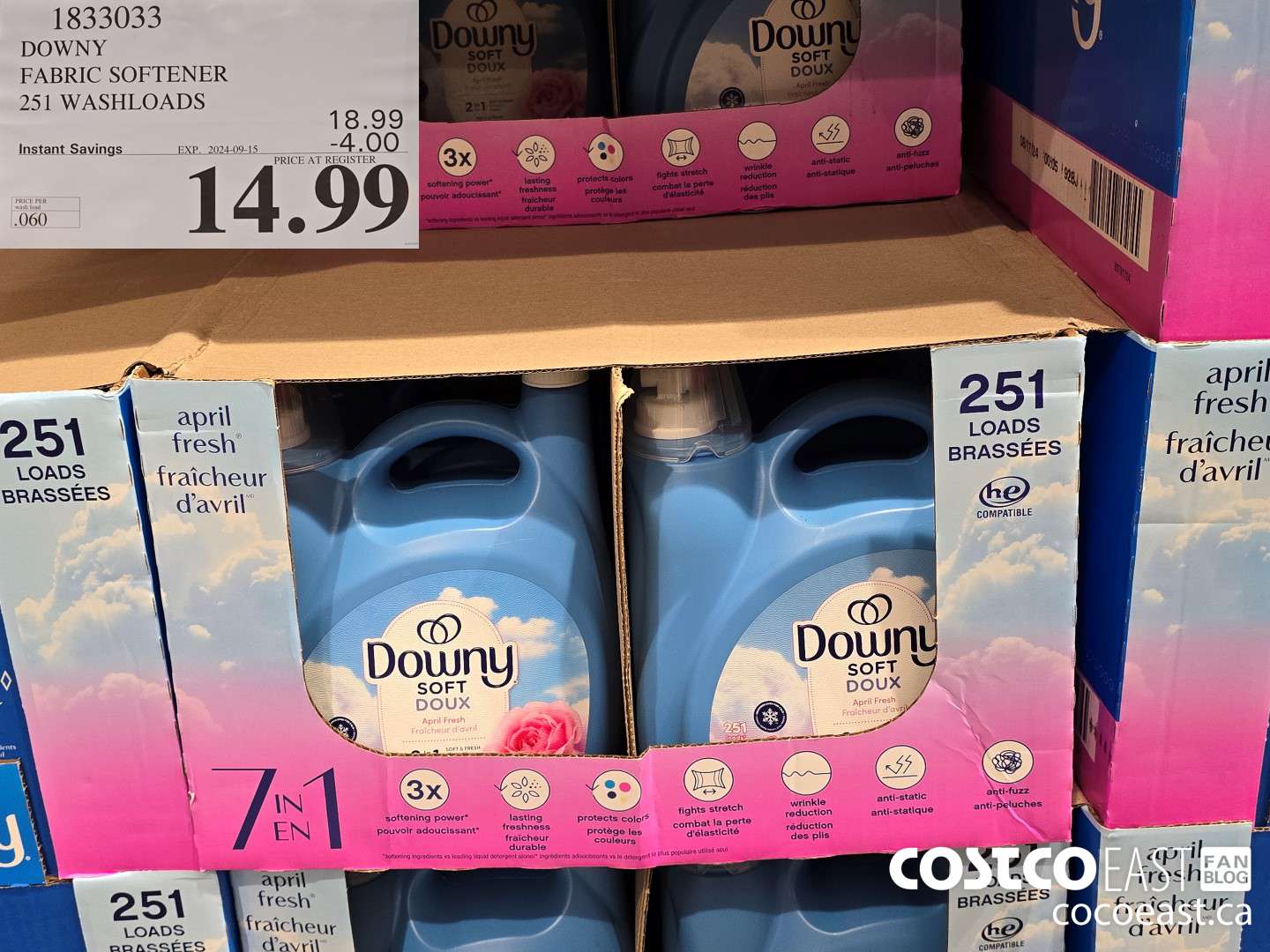 1833033 DOWNY FABRIC SOFTENER 251 WASHLOADS ($4.00 INSTANT SAVINGS EXPIRES ON 2024-09-15) $14.99