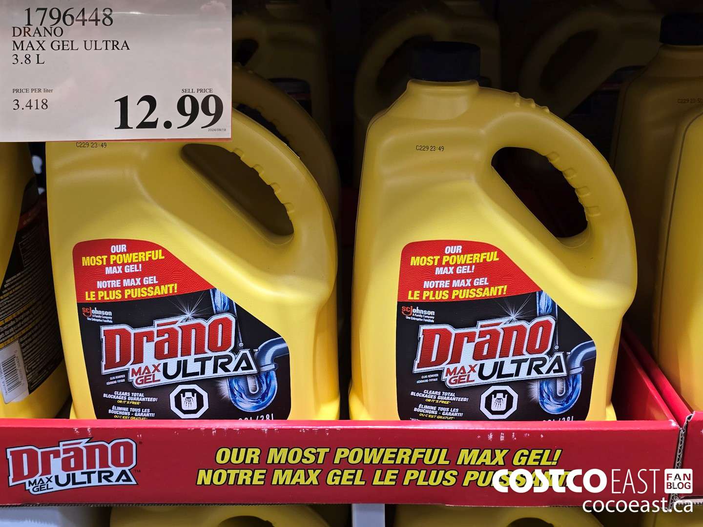 1796448 DRANO MAX GEL ULTRA 3.8L $12.99