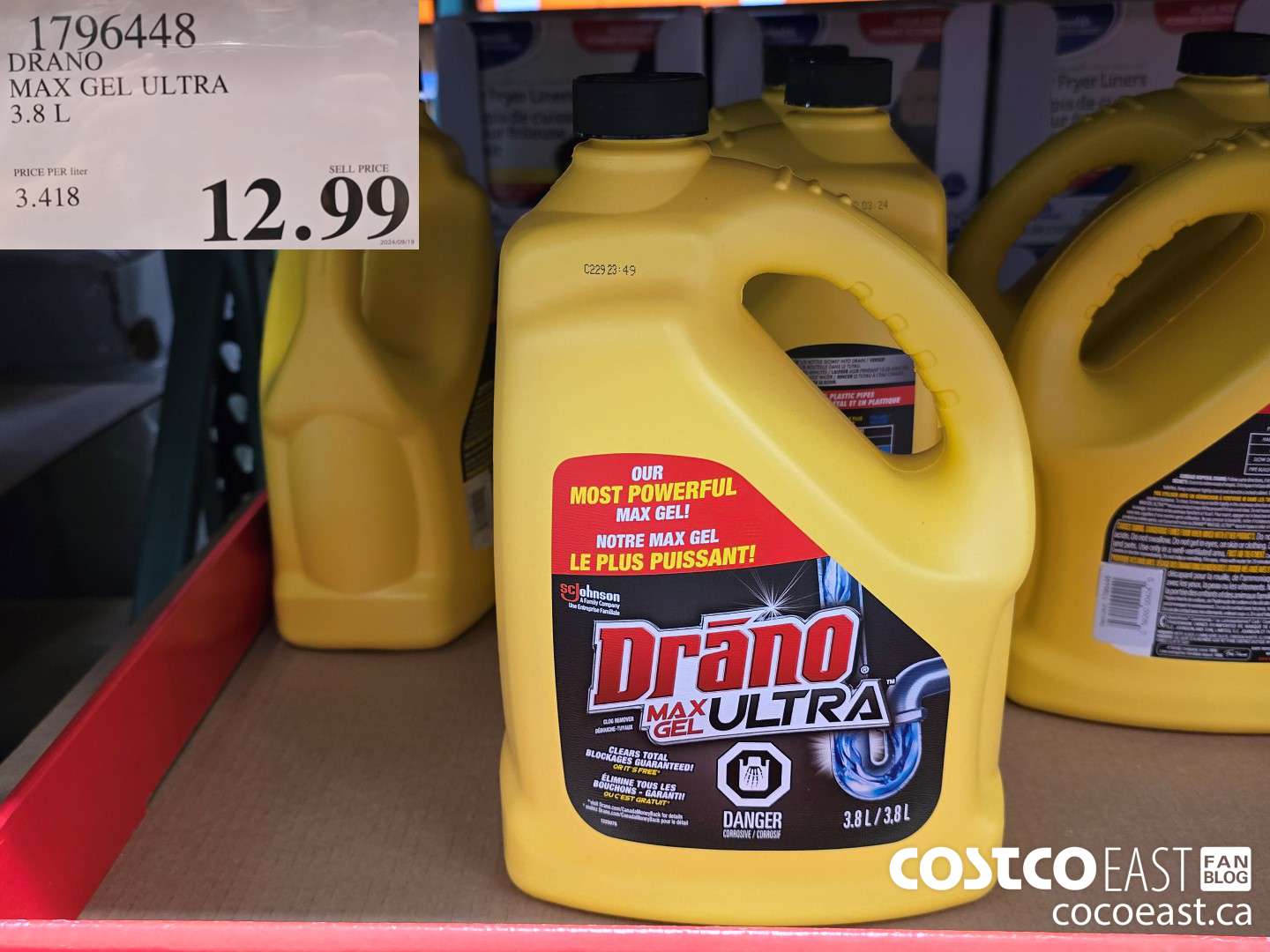 1796448 DRANO MAX GEL ULTRA 3.8L $12.99