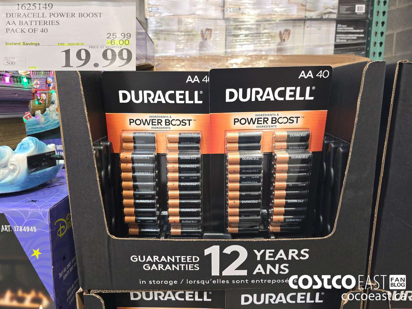 1625149 DURACELL POWER BOOST AA BATTERIES PACK OF 40  ($6.00 INSTANT SAVINGS EXPIRES ON 2024-09-29) $19.99