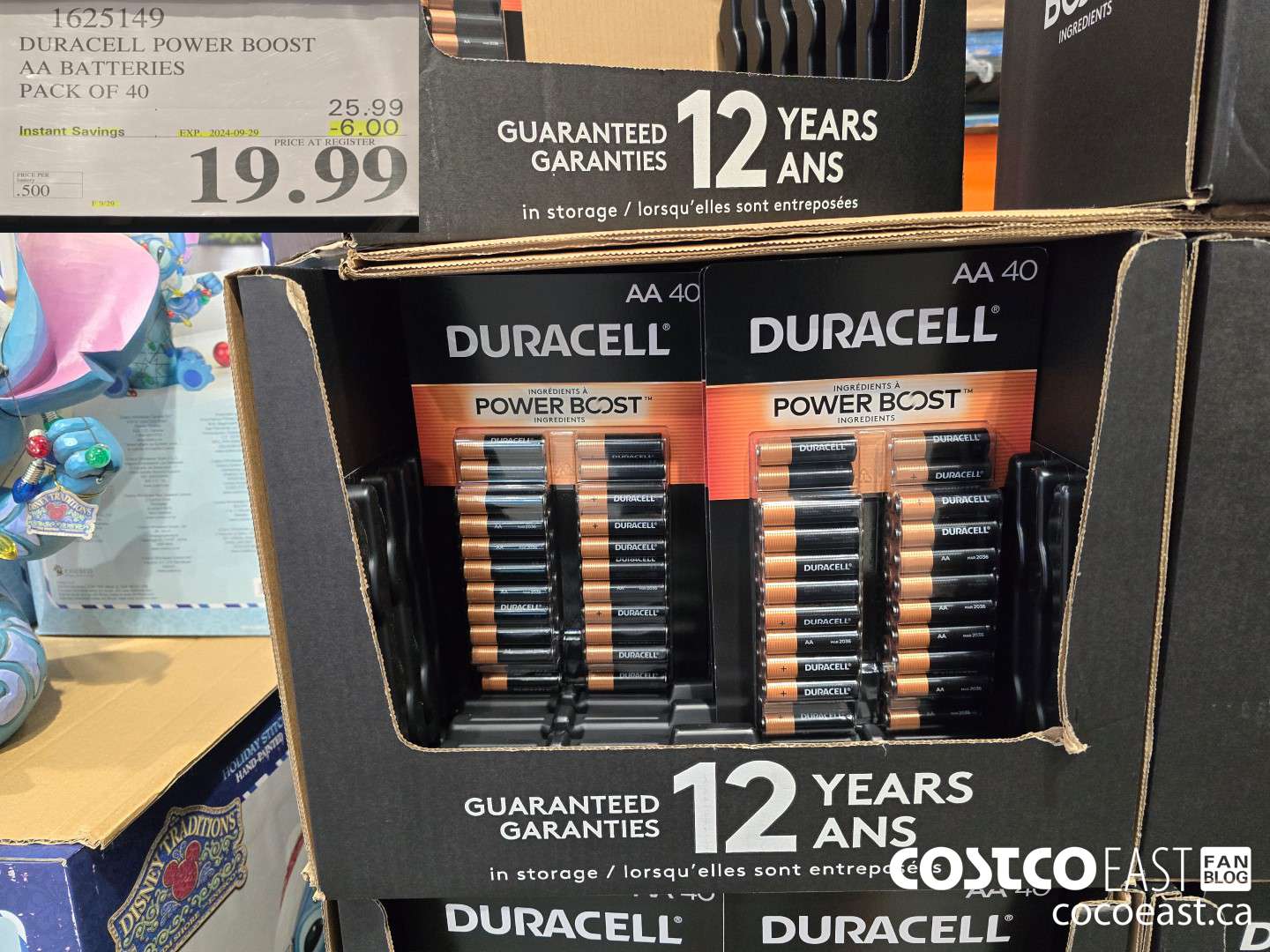 1625149 DURACELL POWER BOOST AA BATTERIES PACK OF 40  ($6.00 INSTANT SAVINGS EXPIRES ON 2024-09-29) $19.99