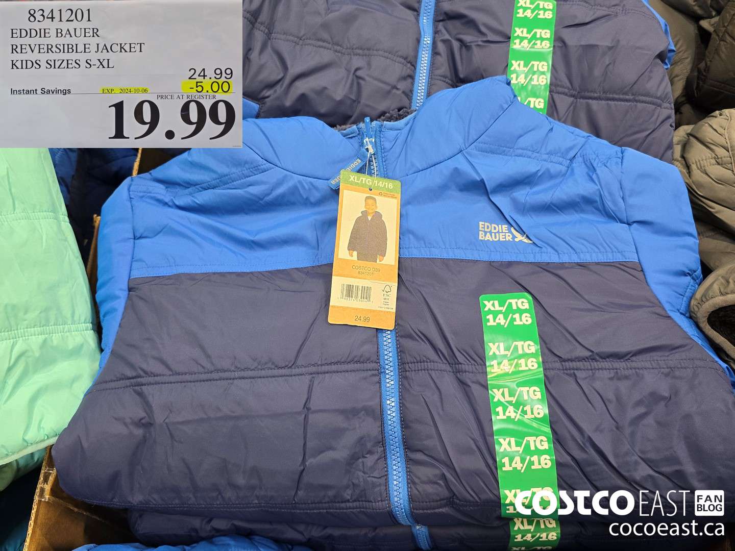 8341201 EDDIE BAUER REVERSIBLE JACKET KIDS SIZES S-XL ($5.00 INSTANT SAVINGS EXPIRES ON 2024-10-06) $19.99