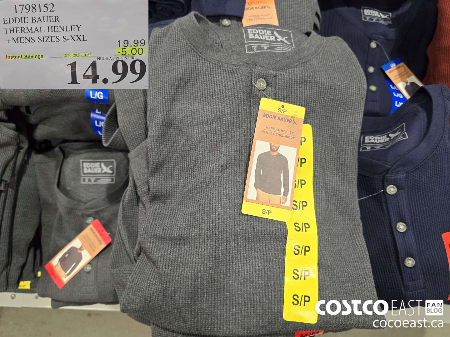 1798152 EDDIE BAUER THERMAL HENLEY +MENS SIZES S-XXL ($5.00 INSTANT SAVINGS EXPIRES ON 2024-10-27) $14.99