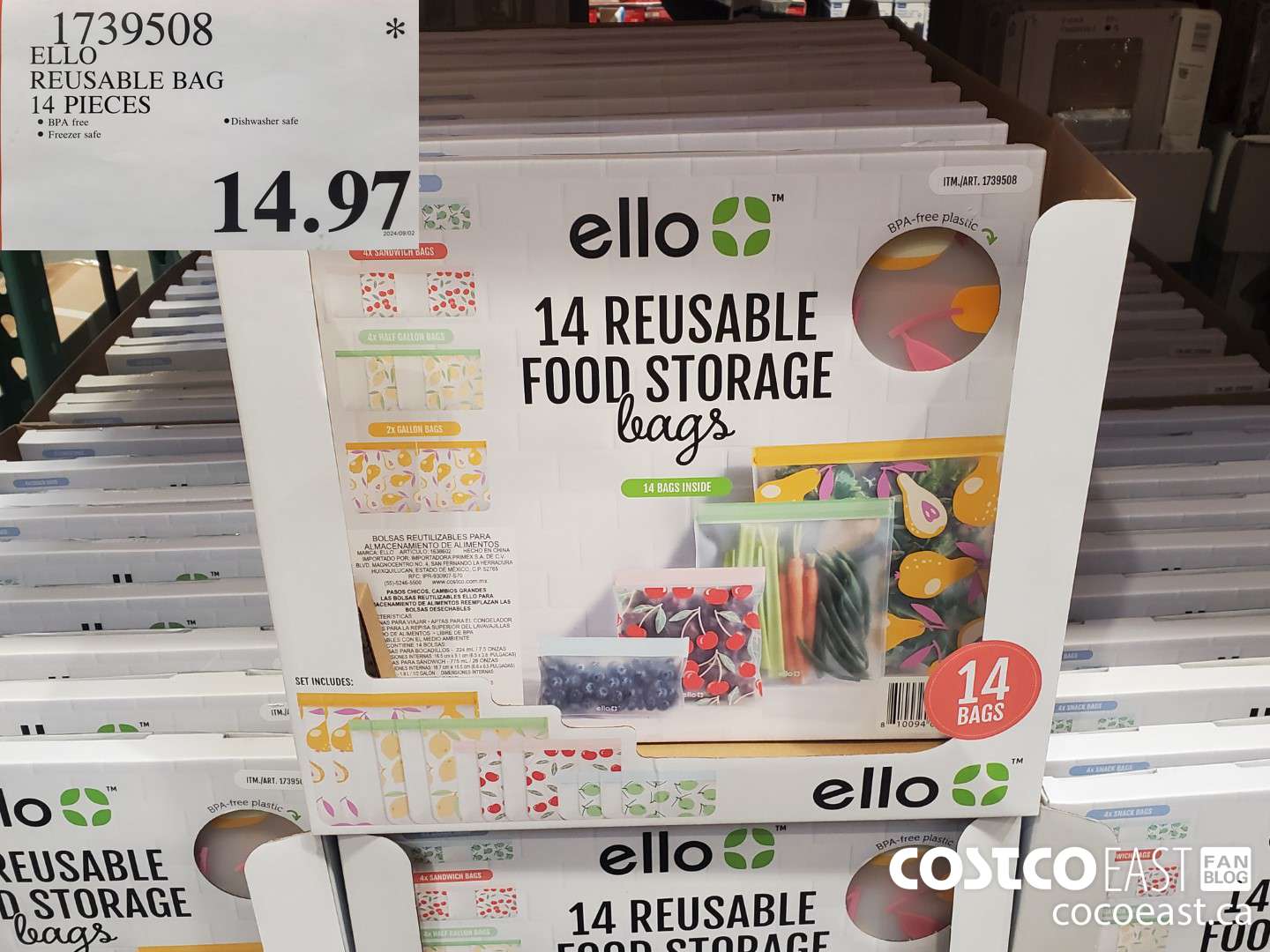 1739508 ELLO REUSABLE BAG 14 PIECES $14.97