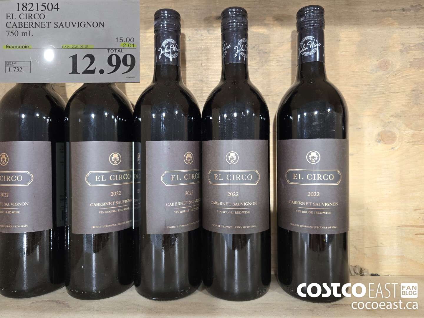 1821504 EL CIRCO CABERNET SAUVIGNON 750 mL ($2.01 INSTANT SAVINGS EXPIRES ON 2024-09-15) $12.99