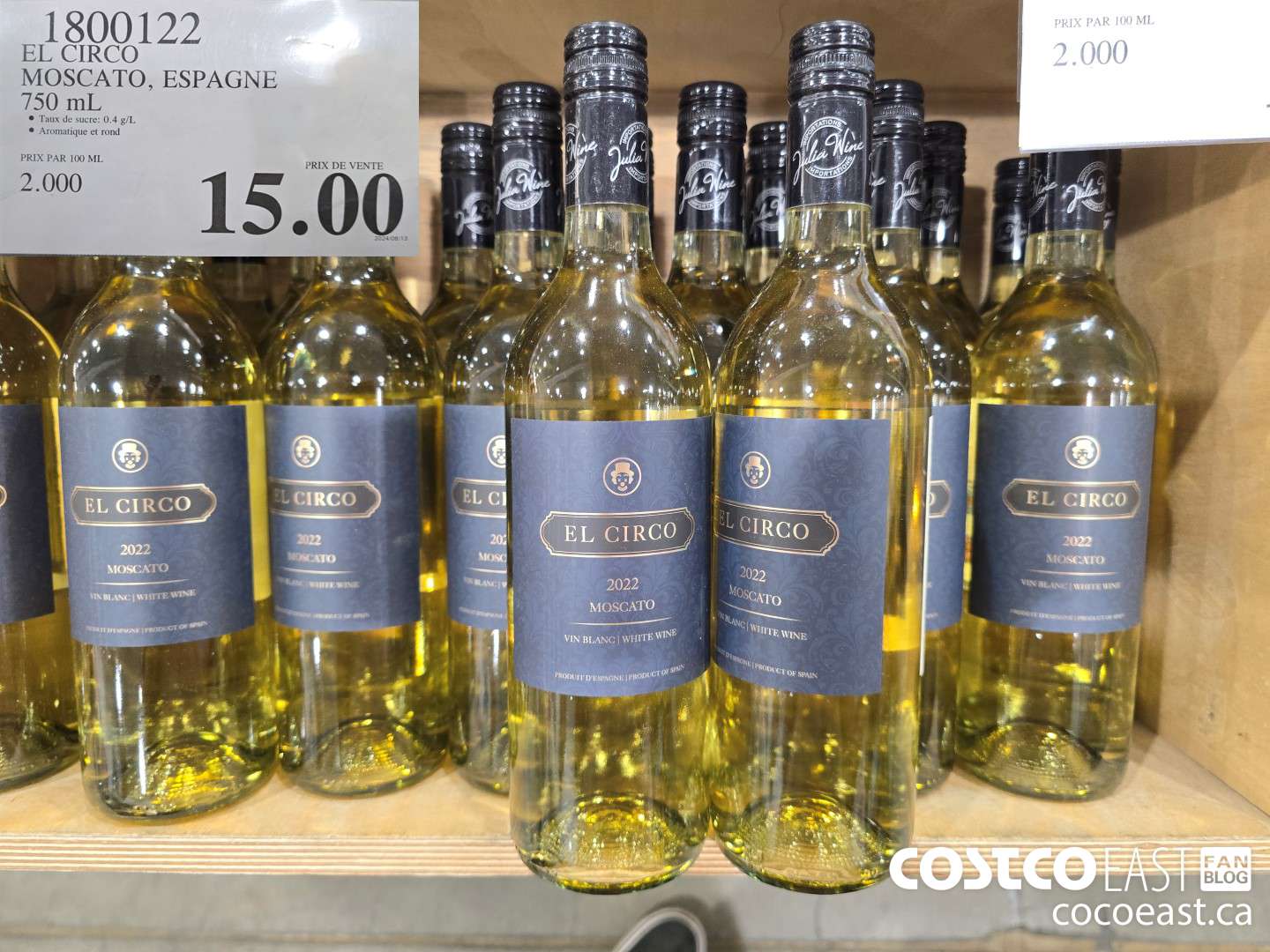 1800122 EL CIRCO MOSCATO, ESPAGNE 750 ML $15.00