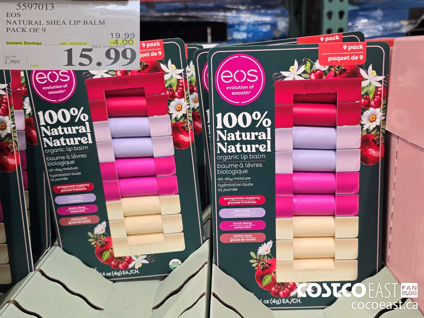 5597013 EOS NATURAL SHEA LIP BALM PACK OF 9 ($4.00 INSTANT SAVINGS EXPIRES ON 2024-09-29) $15.99